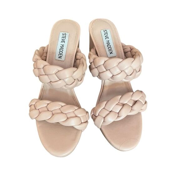 Steve Madden light pink braided heels. Size 37 - Picture 4 of 6